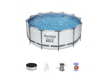 Бассейн круглый BestWay, 366х122см, фильтр-насос картр 2006 л/ч 56420 (56088, P20-1248-B)