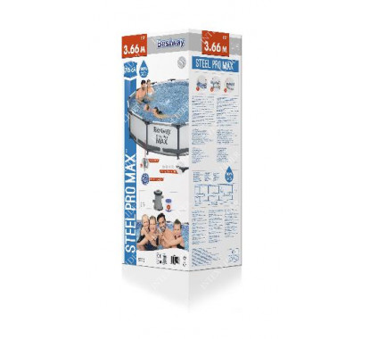 56416 BestWay Каркасный бассейн круглый, 366х76см, фильтр-насос картр 1249 л/ч