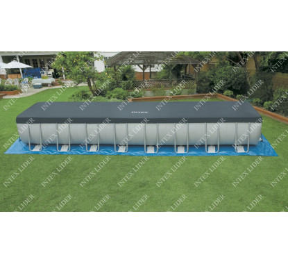 26378 Каркасный бассейн прямоугольный INTEX Rectangular Ultra Frame 9,75х4,88х1,32, фильтр-насос песч. 10000 л/ч+хлоргенератор
